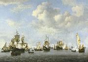 willem van de velde  the younger The Dutch Fleet in the Goeree Straits painting
